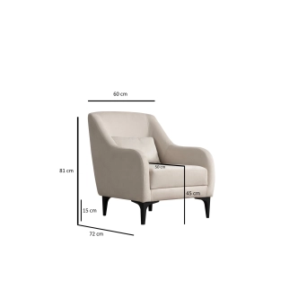 Křeslo TRELEM, ecru