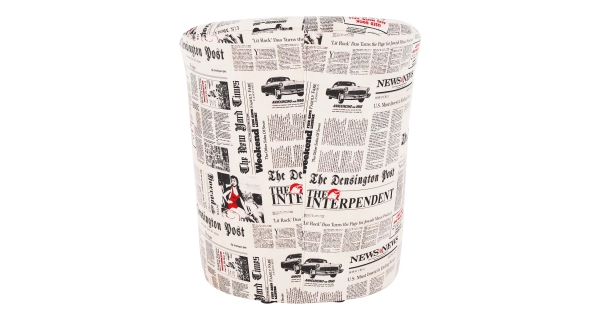 Křeslo TUANGU, látka potisk noviny