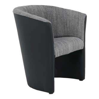 Křeslo TUANGU, šenil šedý/černá ekokůže 