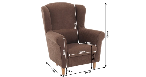 Křeslo ušák BABAR, hnědá látka