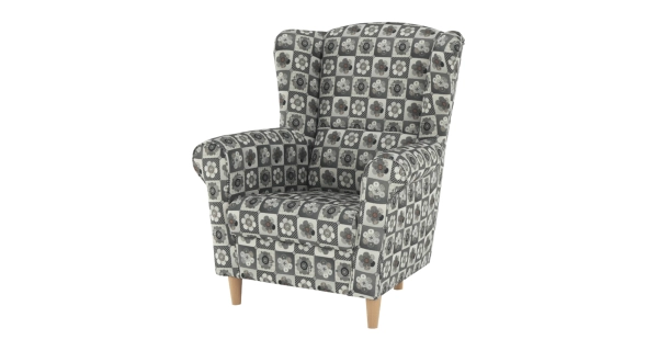 Křeslo ušák BABAR, vzor patchwork N1