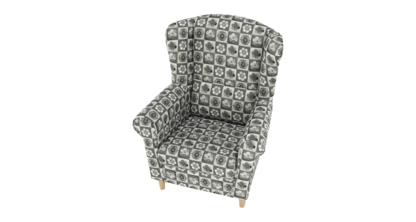 Křeslo ušák BABAR, vzor patchwork N1