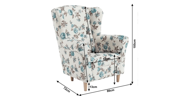 Křeslo ušák BABAR, vzor rose 14