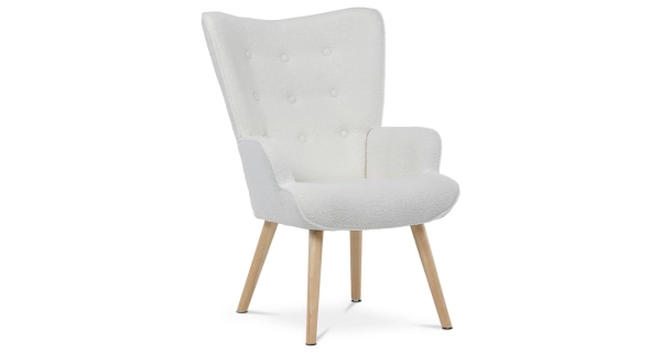 Křeslo ušák EMERENZIANA, bílá