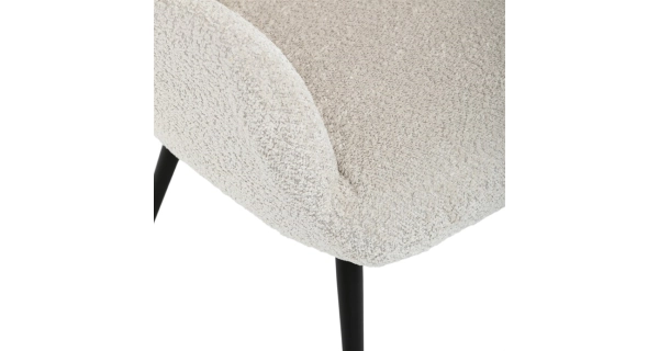 Křeslo ušák LIRVI, krémová látka, černý kov