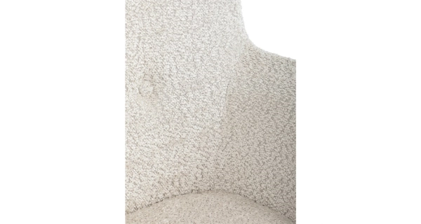 Křeslo ušák LIRVI, krémová látka, černý kov