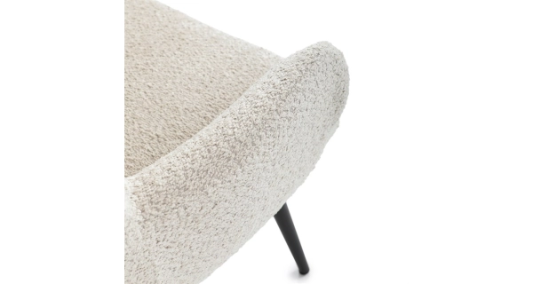 Křeslo ušák LIRVI, krémová látka, černý kov