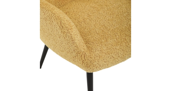 Křeslo ušák LIRVI, krémová látka, černý kov