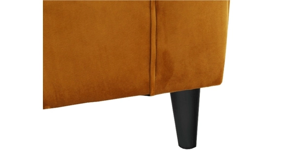 Křeslo ušák WANGI s taburetem, hořčicová