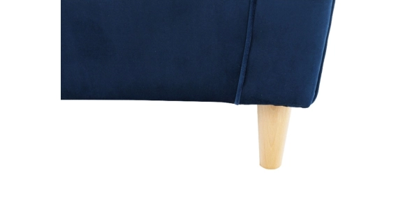 Křeslo ušák WANGI s taburetem, modrá