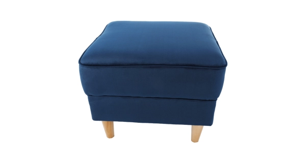 Křeslo ušák WANGI s taburetem, modrá