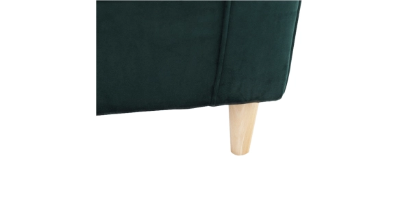 Křeslo ušák WANGI s taburetem, smaragdová