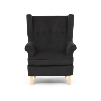 Křeslo ušák WINVON, černá látka