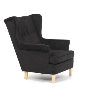 Křeslo ušák WINVON, černá látka