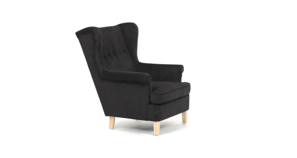 Křeslo ušák WINVON, černá látka