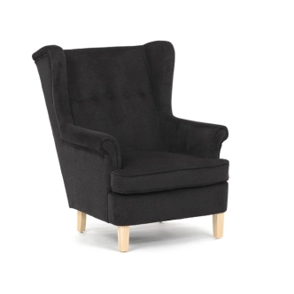 Křeslo ušák WINVON, černá látka