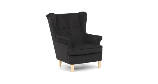 Křeslo ušák WINVON, černá látka