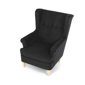 Křeslo ušák WINVON, černá látka