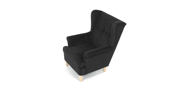 Křeslo ušák WINVON, černá látka