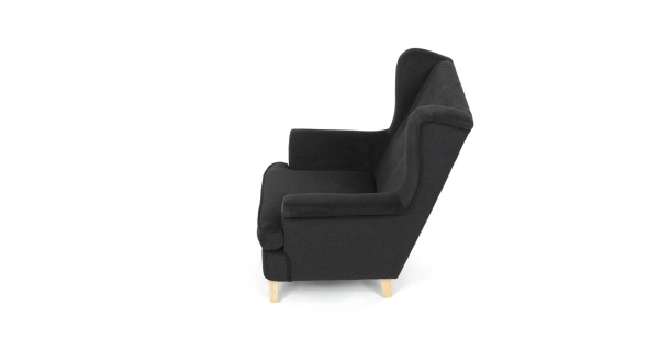 Křeslo ušák WINVON, černá látka