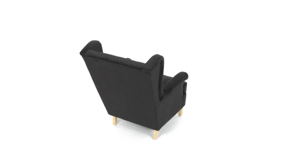 Křeslo ušák WINVON, černá látka