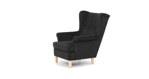 Křeslo ušák WINVON, černá látka