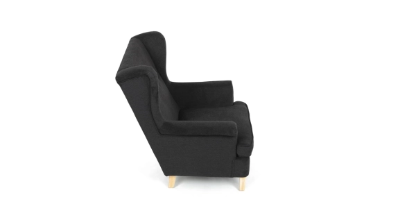 Křeslo ušák WINVON, černá látka