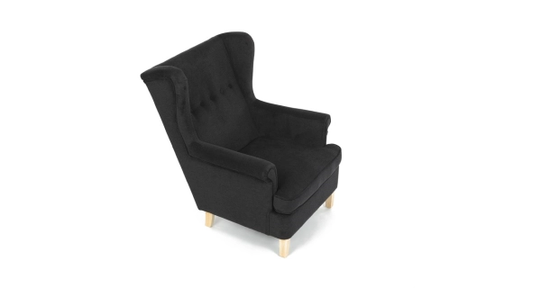 Křeslo ušák WINVON, černá látka