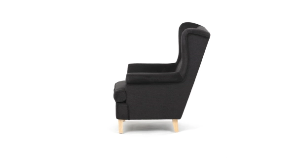 Křeslo ušák WINVON, černá látka