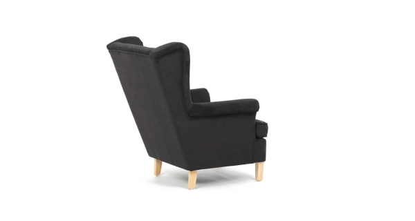 Křeslo ušák WINVON, černá látka