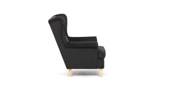 Křeslo ušák WINVON, černá látka