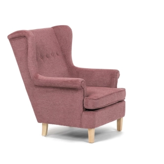 Křeslo ušák WINVON, růžová látka