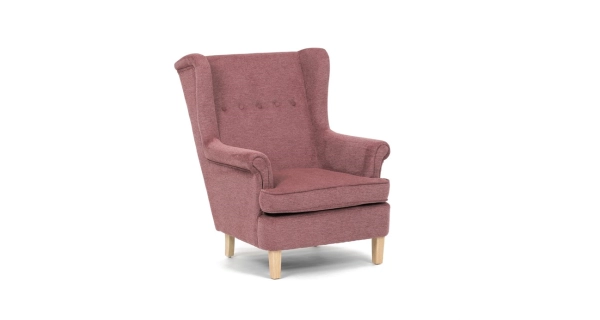 Křeslo ušák WINVON, růžová látka