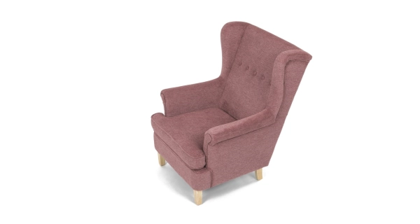 Křeslo ušák WINVON, růžová látka