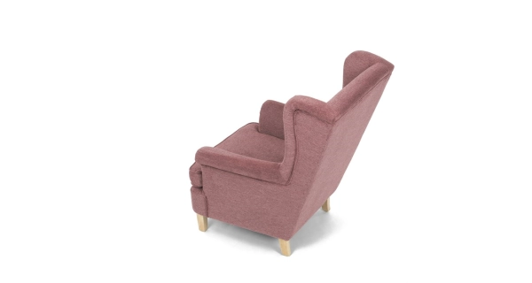 Křeslo ušák WINVON, růžová látka