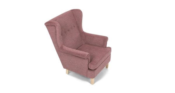 Křeslo ušák WINVON, růžová látka