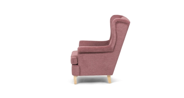 Křeslo ušák WINVON, růžová látka