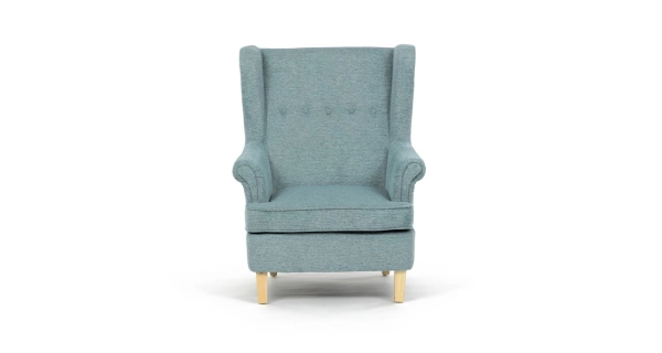 Křeslo ušák WINVON, zelená látka