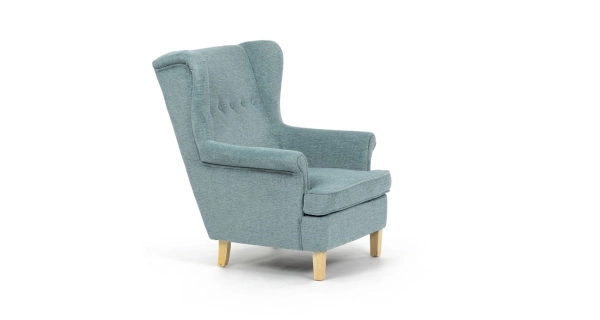 Křeslo ušák WINVON, zelená látka