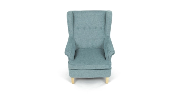 Křeslo ušák WINVON, zelená látka