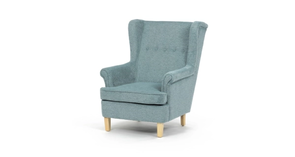 Křeslo ušák WINVON, zelená látka