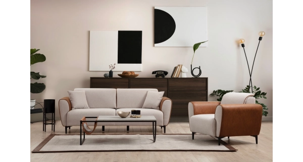 Křeslo VORDRON, béžová/skořicová