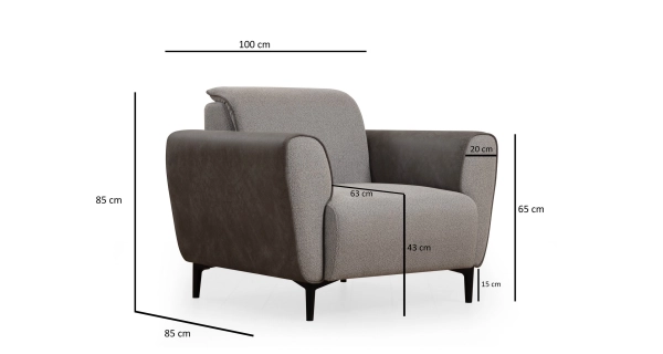 Křeslo VORDRON, šedá