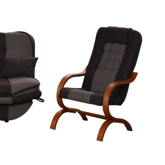 Křeslo WESSON 2, černá látka/šedá látka/olše