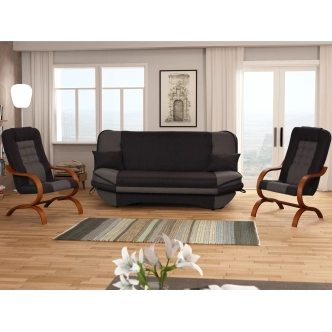 Křeslo WESSON 2, černá látka/šedá látka/olše