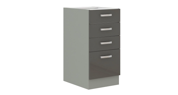 Kuchyně AVERNA 200/260 cm, korpus: platinově šedá, dvířka: šedý lesk