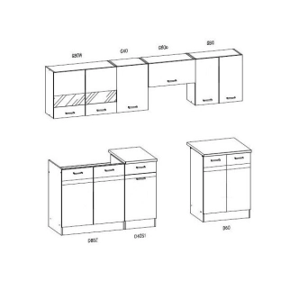 Kuchyně BELISA 180/240 cm, rijeka světlá