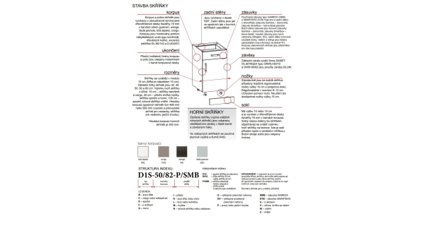 Kuchyně FLARE, korpus: bílá alpská, dvířka: dub tabac + bílý lesk