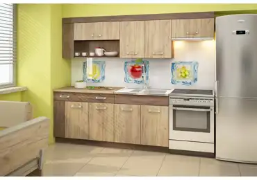 Kuchyně GEMINI 180/240 cm, craft tobaco/craft zlatý