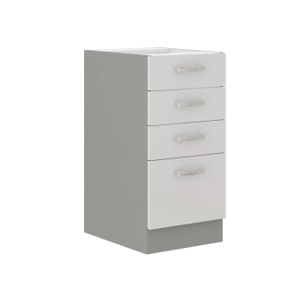 Kuchyně HARLOW 180, šedá/bílý lesk 